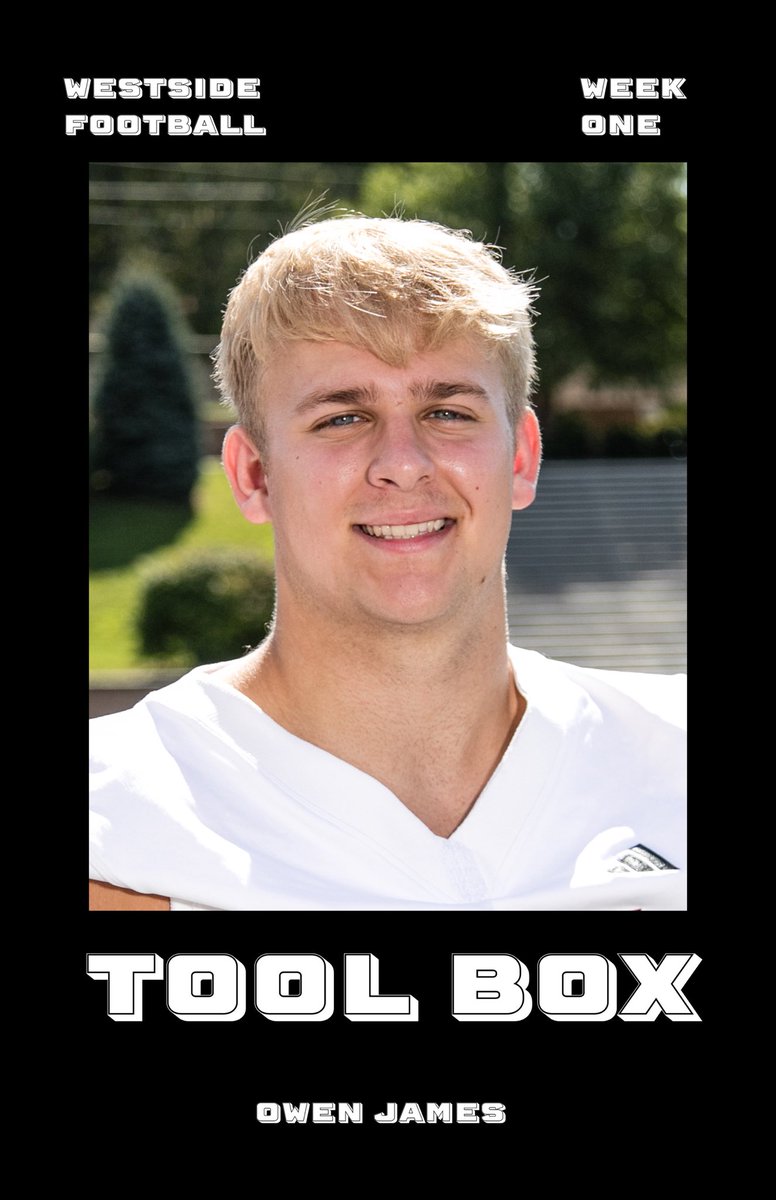 Omaha Westside Warrior Football (@whs_warriorfb) on Twitter photo Westside Football Awards (Week 1)
Tool Box: Owen James Westside Football Awards (Week 1)
Tool Box: Owen James