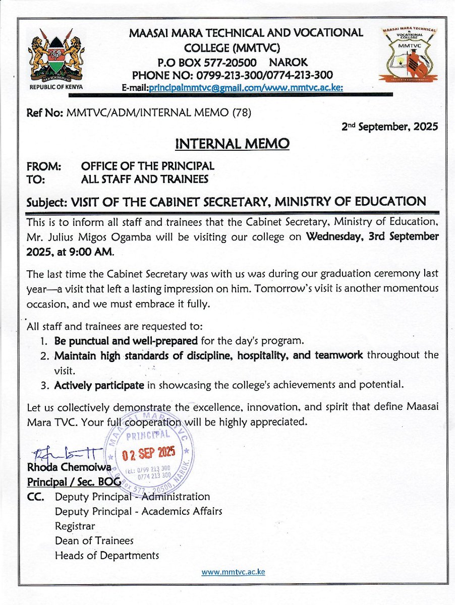Maasai Mara Technical and Vocational College (@maasaimaratvc) on Twitter photo 