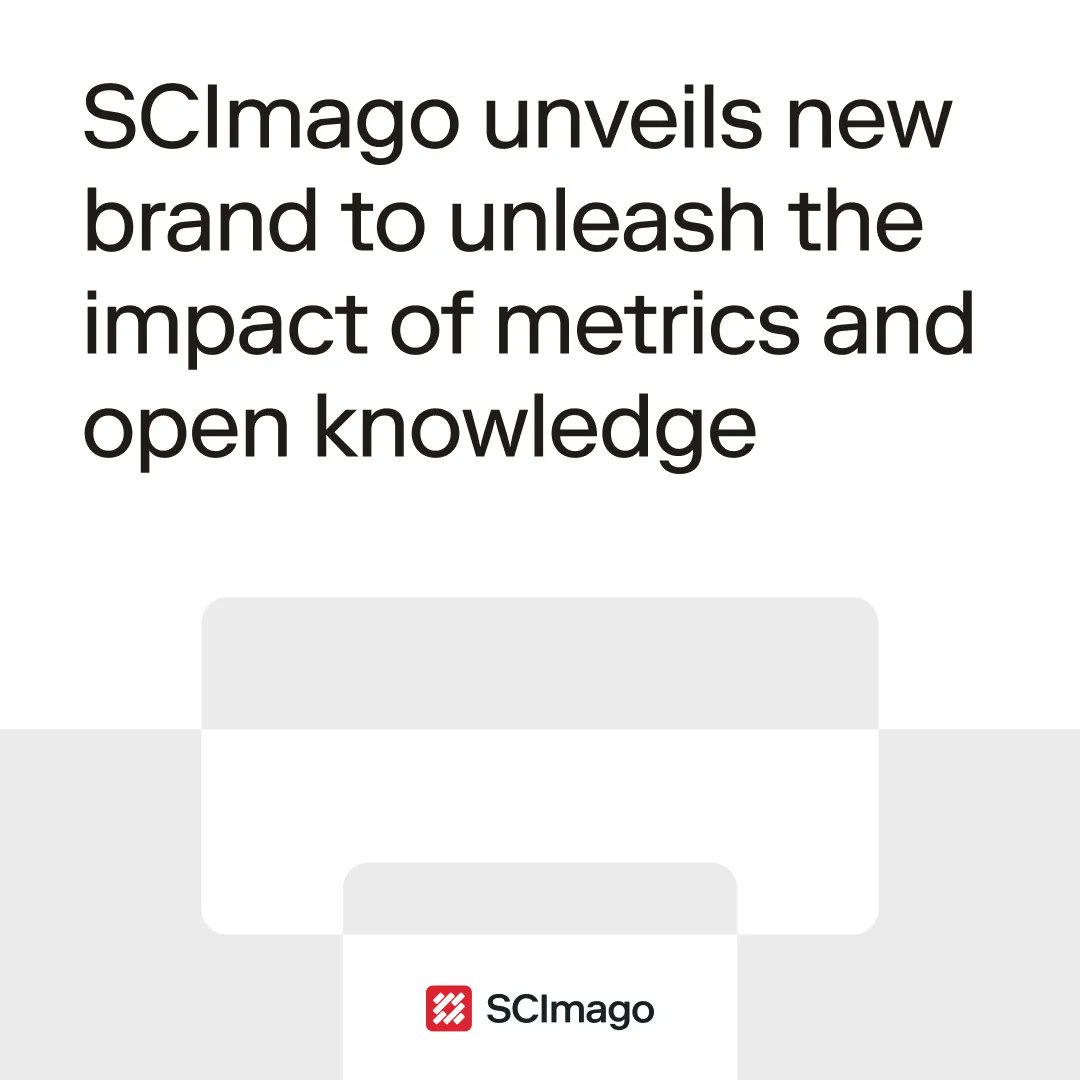 scimago's tweet image. We at SCImago are entering a new stage with a renewed brand. It allows us to express what we do with more clarity and coherence, while staying true to our core: our commitment to #openknowledge and to turning trusted #data into impactful decisions acortar.link/5MeS5W #metrics