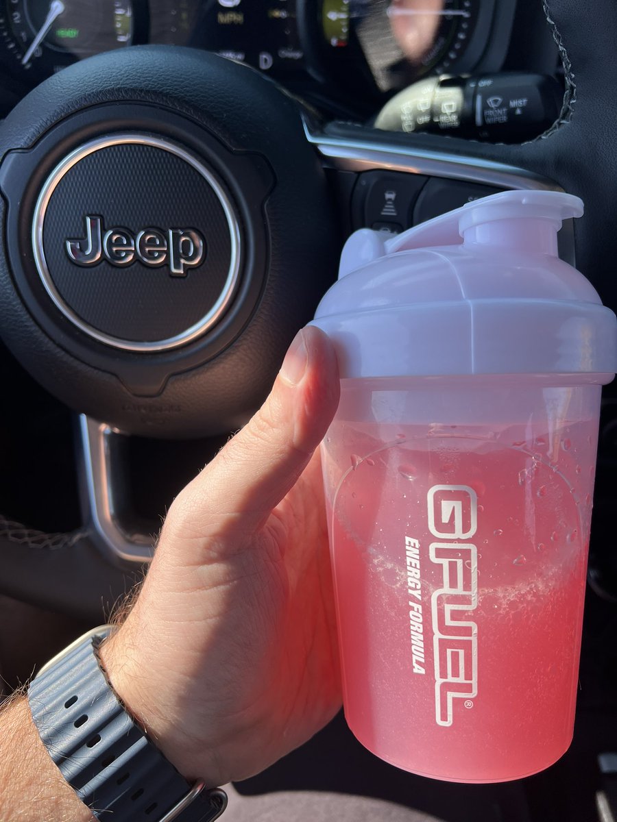 Need the <a href="/GFuelEnergy/">G FUEL®</a> this morning for the work trip to Chicago! 

Any guesses on flavor??

Got put in a nice <a href="/Jeep/">Jeep</a> - thanks <a href="/Hertz/">Hertz</a>!