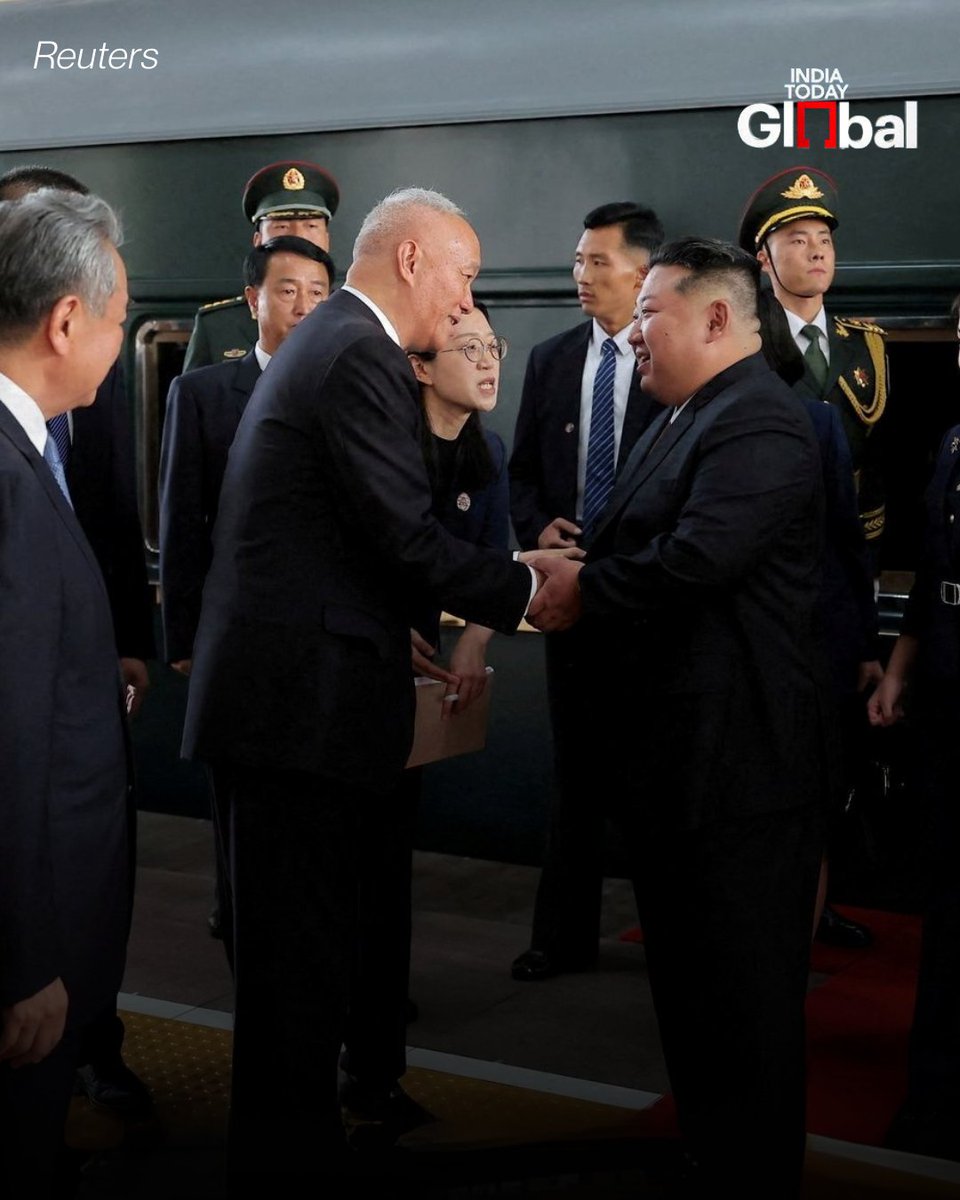ITGGlobal's tweet photo. Kim Jong Un arrives in Beijing with daughter Kim Ju Ae to join Xi Jinping and Vladimir Putin at China’s military parade, signalling stronger ties amid global tensions.
#KimJongUn #ChinaParade #XiJinping #Putin #NorthKorea #MilitaryShowcase #Geopolitics #IndiaTodayGlobal https://t.co/p1JEehF44r