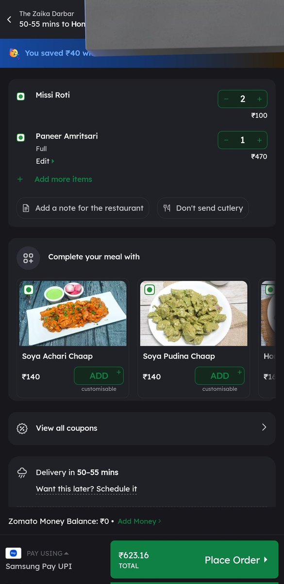 virendra__gupta's tweet photo. @zomato @Swiggy if you can see the difference, difference is so huge, that is have to uninstall @zomato https://t.co/CYOQDfije3