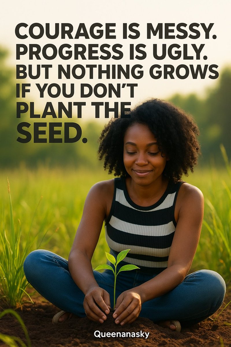 Unfortunately, Life won’t always give you the perfect conditions.
But momentum is built by moving anyways.

Small steps &gt; Big excuses.
Consistency beats talent every single time

Remember✍️
Courage is messy. Progress is ugly. But nothing grows if you don’t plant the seed🌱

Keep
