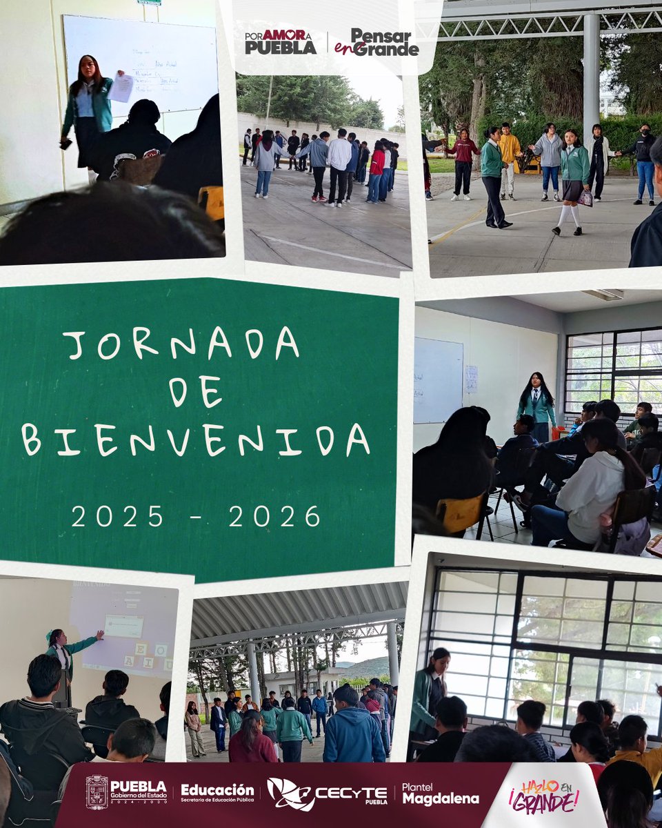 🥰Del 1 al 5 de septiembre viviremos las Jornadas de Bienvenida en el CECyTE Plantel Magdalena Acajete
¡Bienvenidas y bienvenidos a esta experiencia que nos une y nos impulsa a pensar en grande! 🚀
#PorAmorAPuebla#PensarEnGrande#CECyTEPuebla#HazloEnGrande
#CECyTEMagdalenaAcajete