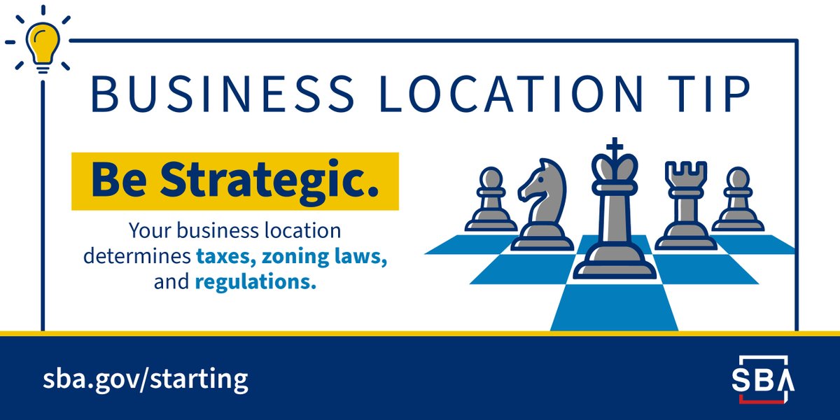 📍 Location, location, location! 

Learn how to pick the right spot for your business: sba.gov/business-guide…