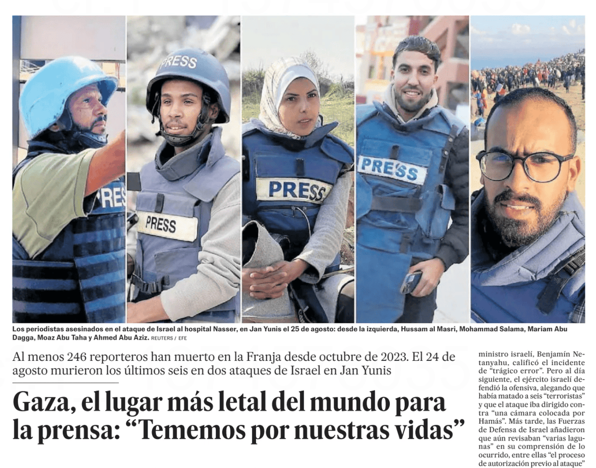 ETGafapasta's tweet image. #Gaza, el #lugar más #letal del #mundo para #periodistas: “No hay margen para hablar de #error” 
elpais.com/planeta-futuro…

🙄🙄🙄

#IsraelTerroristState #GenocideinGaza #FreePalestina
