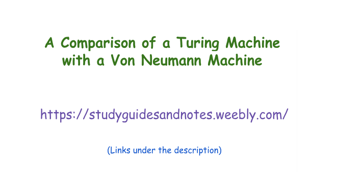 study_guideme's tweet image. A Comparison of a Turing Machine with a Von Neumann Machine
This study entails an exploration of the Turing Machine and the Von Neumann machine. 

Find More: youtu.be/A0qwBIudmR0

#turingmachine #vonneumannmachine #computingfundamentals #computermodels #paradigmsofcomputation