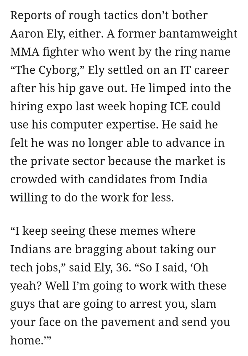 Quite a quote from the ICE hiring fair.