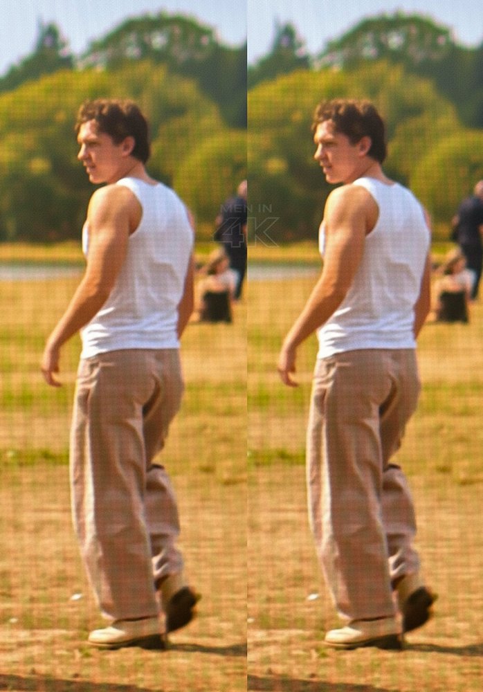 TOM HOLLAND SIGHTING IN A TANK TOP SHOWING ARMS… LORD 😮‍💨