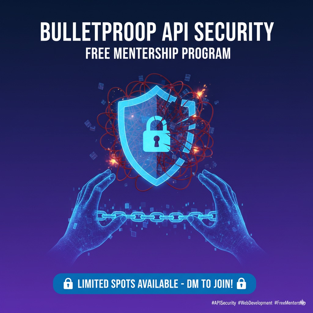 ProjMastery's tweet photo. After seeing too many security breaches from poorly protected APIs, we're launching a free mentorship program to teach developers bulletproof API security. Limited spots available - DM if interested! 🔐 #APIsecurity #WebDevelopment #FreeMentorship https://t.co/rCbxlCQe4w