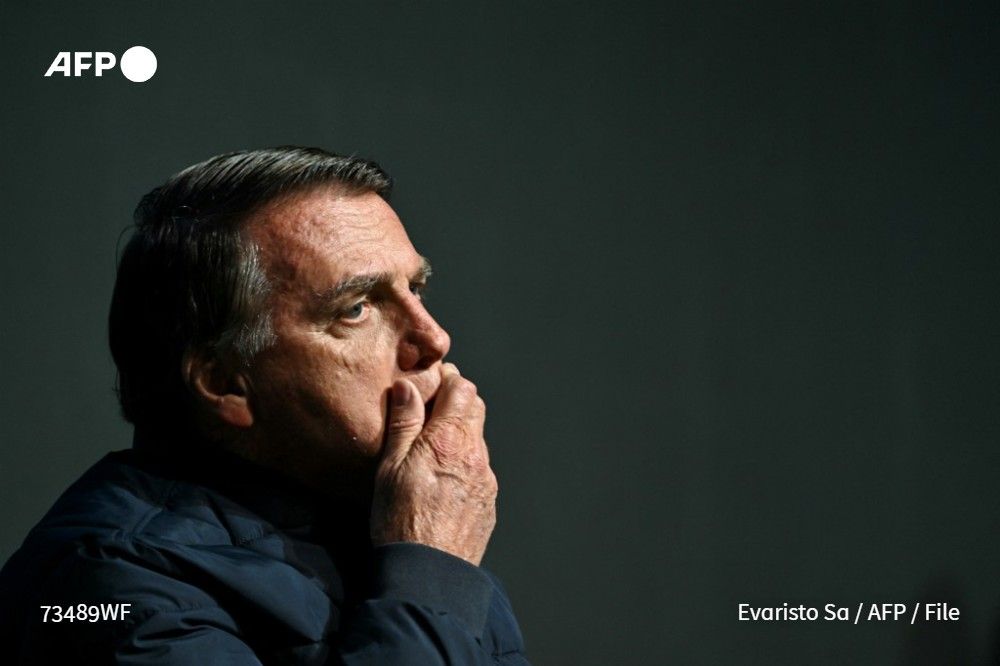 File photo shows former Brazilian President (2019-2023) Jair Bolsonaro during the CPAC Brazil conference in Balneario Camboriu, in Brazil's Santa Catarina State on July 6, 2024