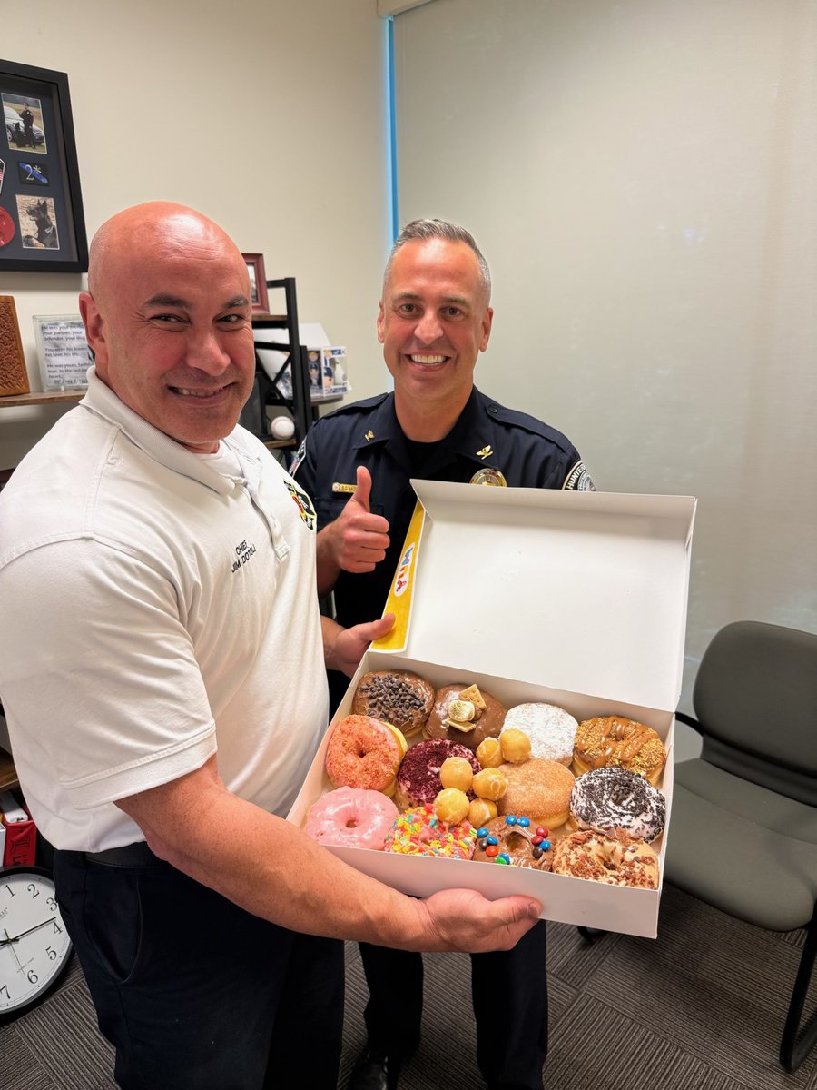 Chief Dotoli visited with our new <a href="/HuntersvillePD/">Huntersville Police</a> Chief Vaughan! 

It’s been great working with you &amp; your agency for many years now. Congratulations on your promotion. To make sure you’re prepared for this new role, we brought you some #CopFuel! 

#PowerRings #NewSheriffInTown