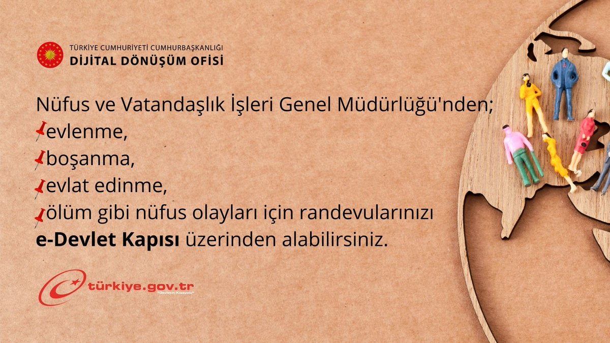 Nüfus ve Vatandaşlık İşleri Genel Müdürlüğü randevularınızı e-Devlet Kapısı üzerinden alabilirsiniz. turkiye.gov.tr/nvv-diger-nufu…
#HayatınızınHerAnında <a href="/TCNufus/">Nüfus ve Vatandaşlık İşleri Genel Müdürlüğü</a>
<a href="/itasyapan/">İbrahim Taşyapan</a> <a href="/vali_zorluoglu/">Murat Zorluoğlu</a> <a href="/fth_ayaz/">Fatih AYAZ🇹🇷</a> <a href="/dbakirvalilik/">T.C. Diyarbakır Valiliği</a> <a href="/ekapi/">e-Devlet Kapısı</a>