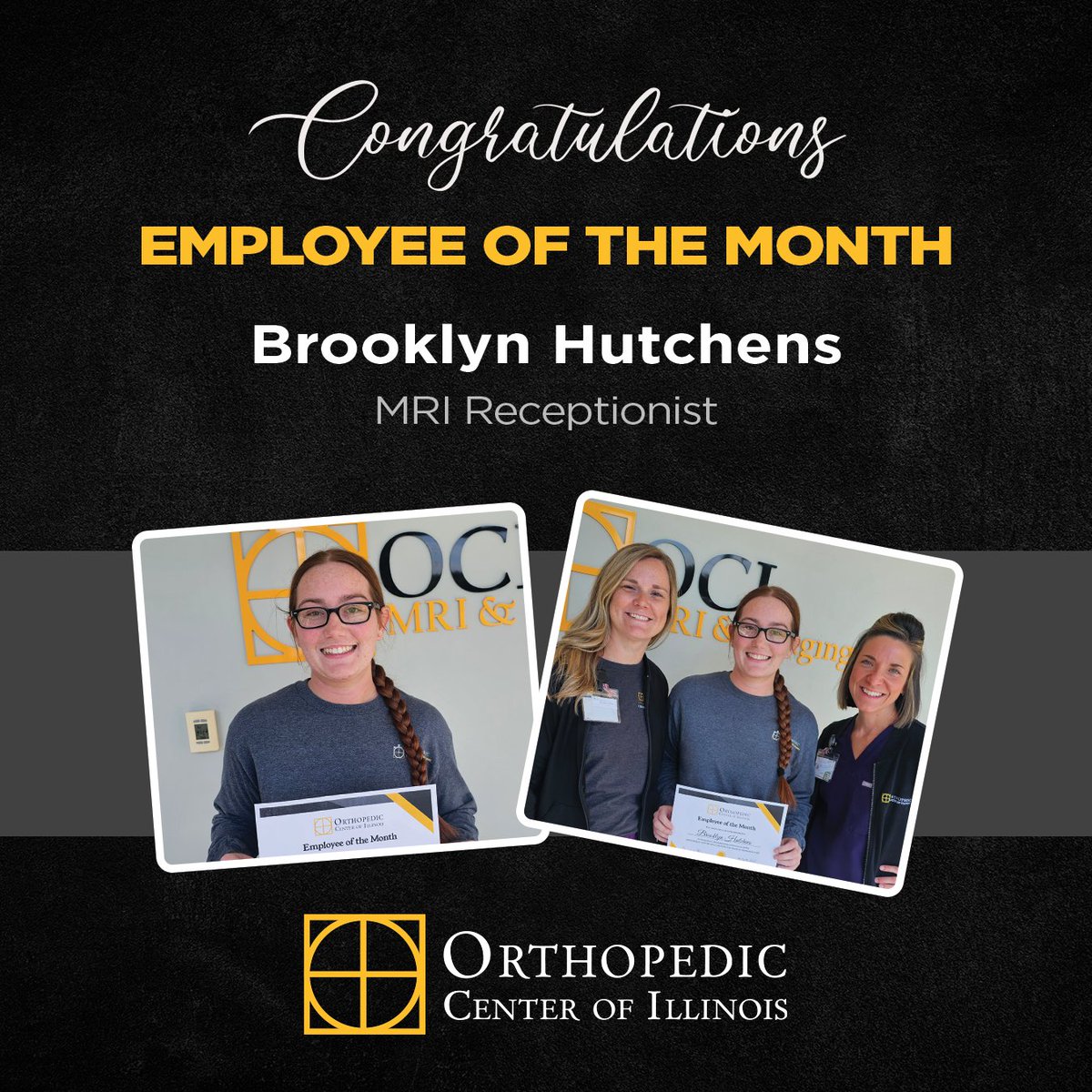 Congratulations to Brooklyn Hutchens, MRI Receptionist, on being named Employee of the Month. 🏆⭐

She was nominated by a patient’s family member who stated, "During my brother’s recent MRI appointment, Brooklyn [made] the entire process smooth, comforting, and stress-free.”