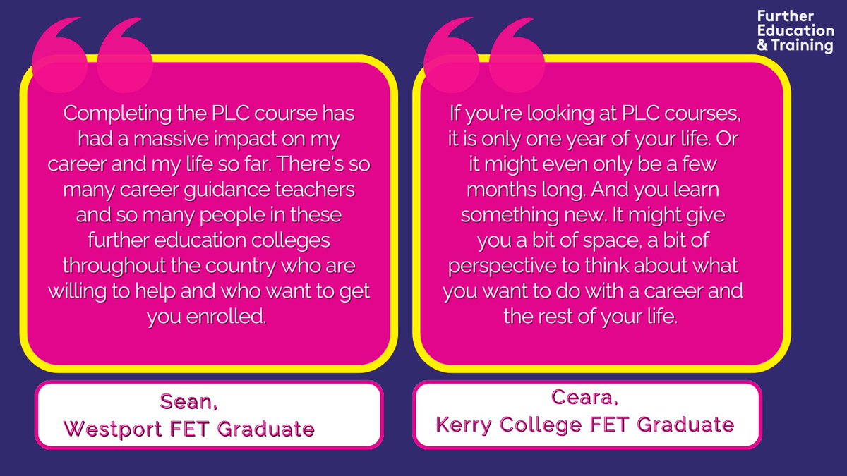 thisisFET (@thisisfet) on Twitter photo Not sure of your next steps after school? Check out our blog with advice from Further Education and Training graduates who chose FET as a pathway into university, employment or to see where their interest lies before making a decision on their career path. thisisfet.ie/news/advice-to… Not sure of your next steps after school? Check out our blog with advice from Further Education and Training graduates who chose FET as a pathway into university, employment or to see where their interest lies before making a decision on their career path. thisisfet.ie/news/advice-to…