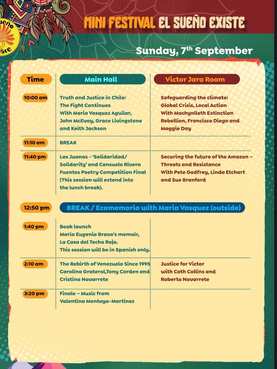 AdamFeinst's tweet image. Here’s the programme for this year’s magnificent El Sueño Festival in Machynlleth, Wales, September 6-7, 2025. A feast of music, poetry, film and lively debate in this beautiful Welsh town. Don’t miss out! 

elsuenoexiste.wordpress.com