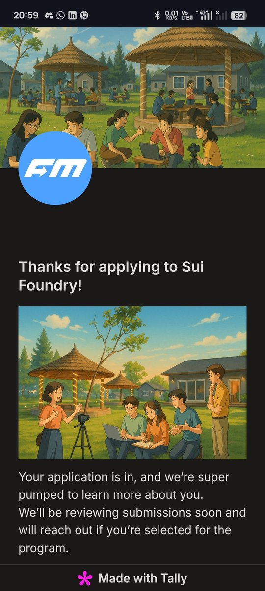 Just submitted my application for the Sui Foundry Hacker House

Fingers crossed 🤞 now super excited for the chance to learn, build, and create with some of the brightest minds in Web3

<a href="/firstmovers_/">First Movers</a>  <a href="/SuiNetwork/">Sui</a>