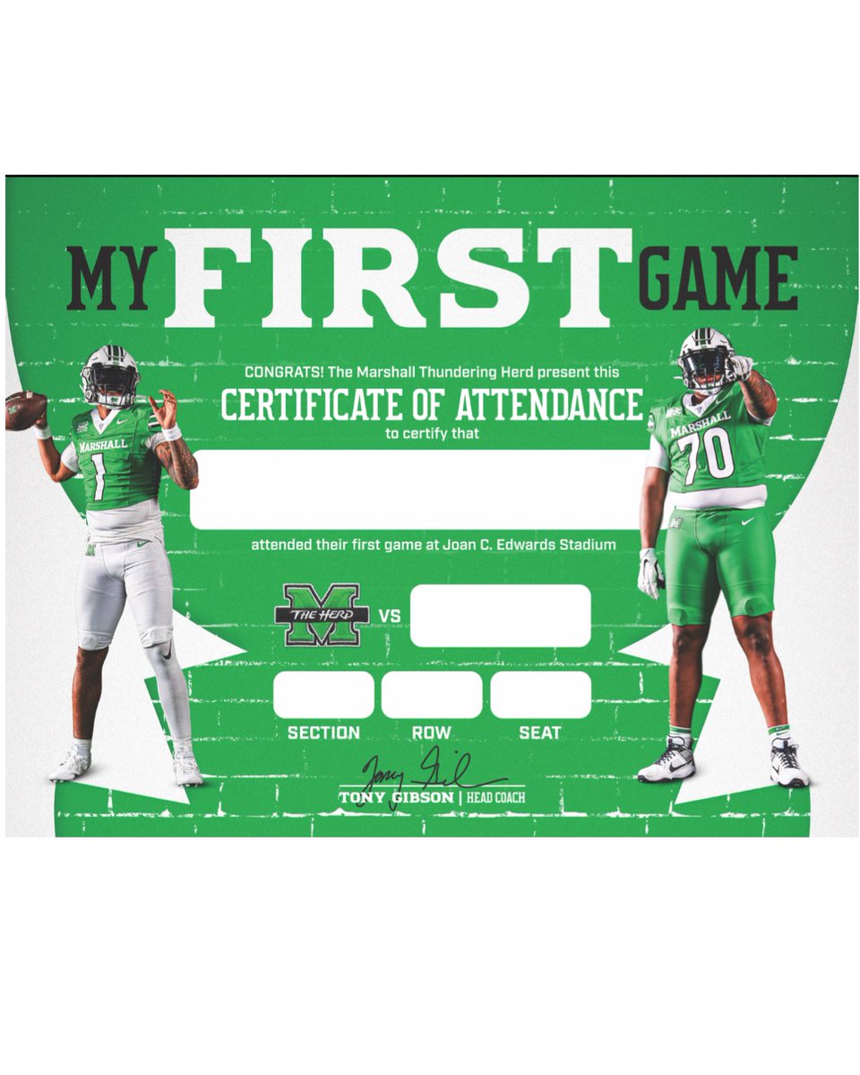 Join us at FAN FEST Saturday before kickoff!! 

FREE, fun, and family friendly tailgate area!

📍located on the Marshall Rec Field
⌚️3:30-5:30
🗓️ Every Home Football Game 
💲FREE 
✅ Inflatables and Games 
✍️ @herdwsoccer for autographs 
➕ Get your First Game Sign