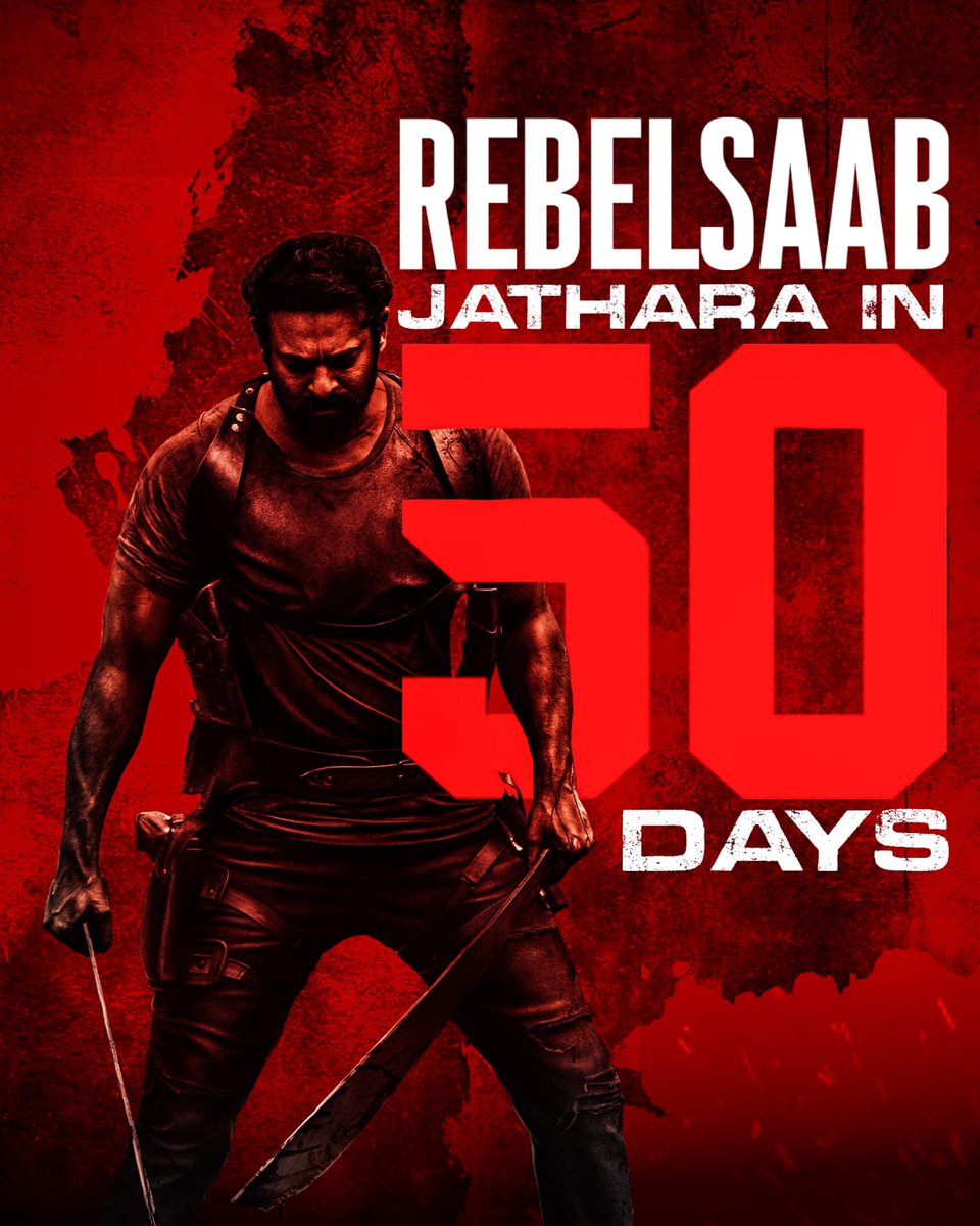 👑 #RebelSaabBdayin50Days 👑

Exactly 50 days from now, the entire nation will witness a massive eruption of celebrations – crackers bursting in the skies, bikes rallying on the streets, fans dancing with unstoppable energy, and euphoria at its peak. 🔥

Because on October 23rd,
