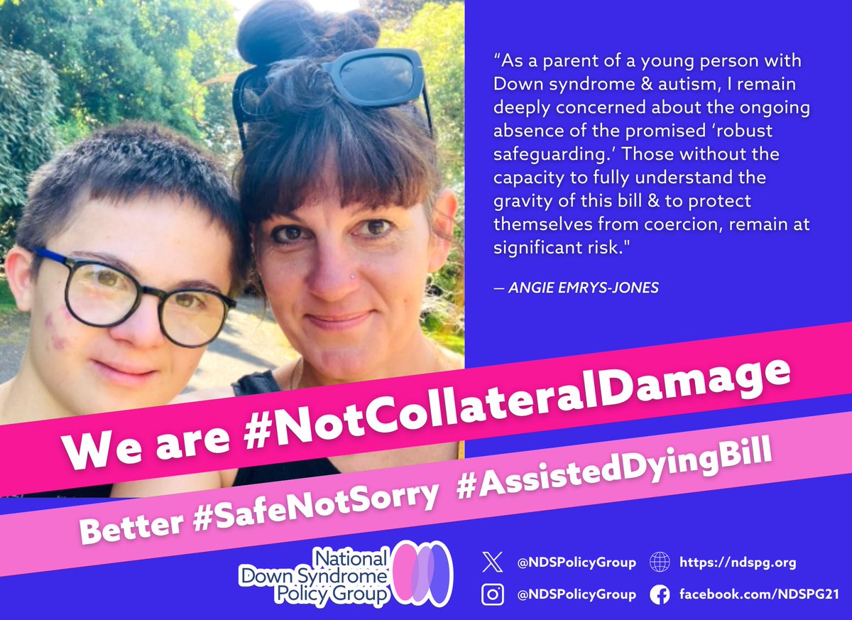 Parents warn @UKHouseOfLords: Without robust safeguards, individuals with learning disabilities remain at risk of coercion &amp; may struggle to fully understand &amp; consent to end-of-life decisions, with &amp; without appropriate adjustments being made. #NotCollateralDamage #SafeNotSorry