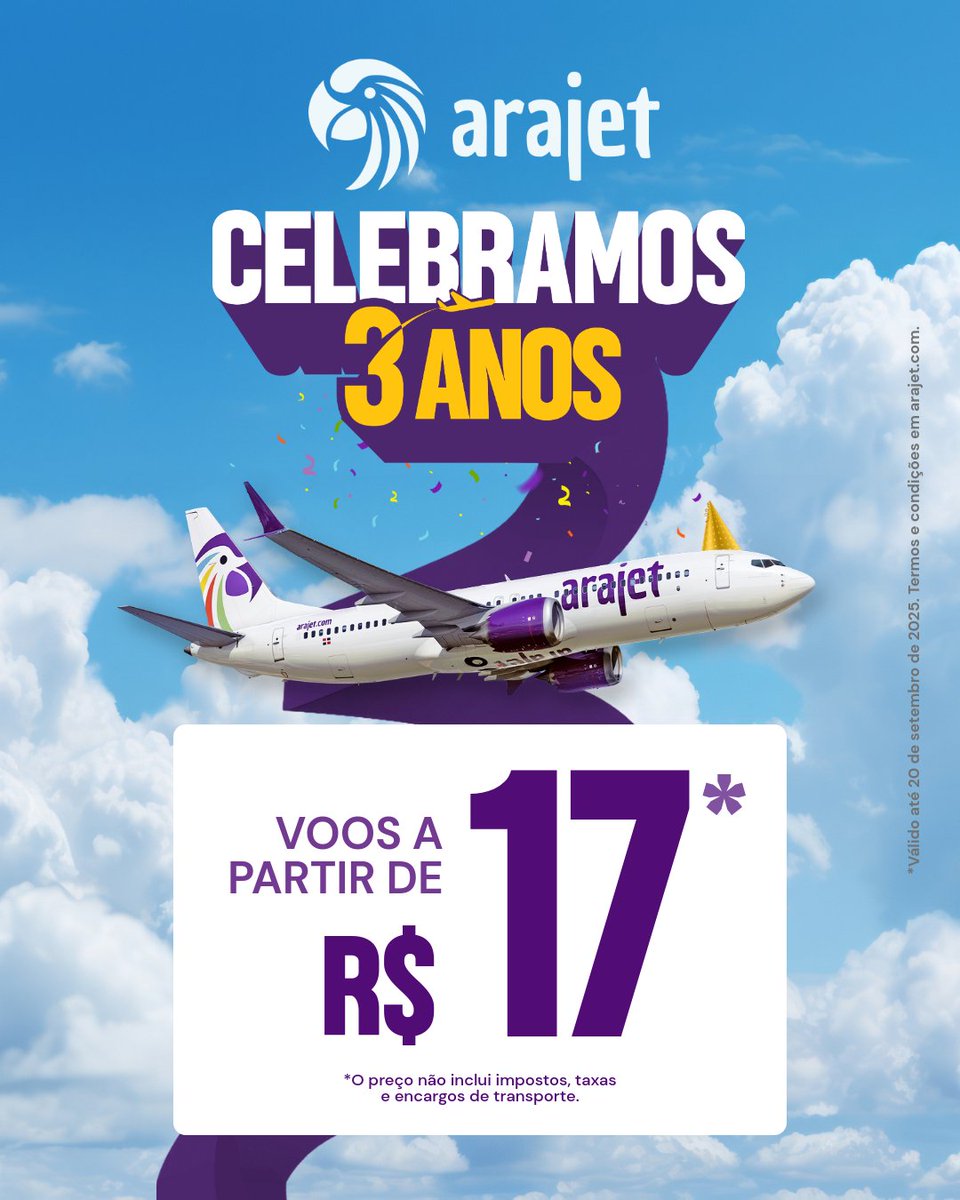 ¡3 años, 27 destinos y millones de historias compartidas… motivo de sobra pa’ celebrar! 🎊 Cumplimos 3 años🥳🎂 y lo queremos celebrar por todo lo alto contigo con vuelos desde USD 3 por trayecto por persona (impuestos no incluidos) a cualquiera de nuestros destinos. Reserva ya