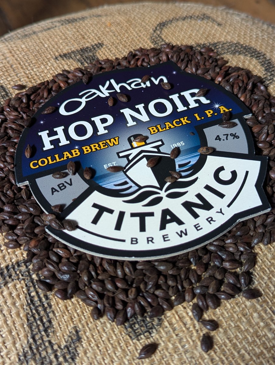TitanicBrewers's tweet photo. Introducing our latest collab brew - Hop Noir Black IPA!

A very special limited-edition collaboration, brewed in partnership between England's largest brewer of stouts and porters Titanic Brewery, and legendary pioneers of New World hops, Oakham Ales . https://t.co/eidqG4X6Lf