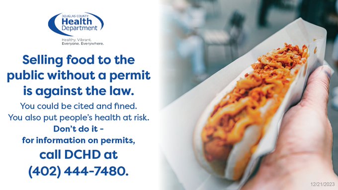 Thinking about selling food to the public? Remember: it’s against the law to sell food without a permit. Permits help ensure food safety and protect our community from illness.

Always check requirements before you sell!

Learn more at douglascountyhealth.com/food-safety-co….