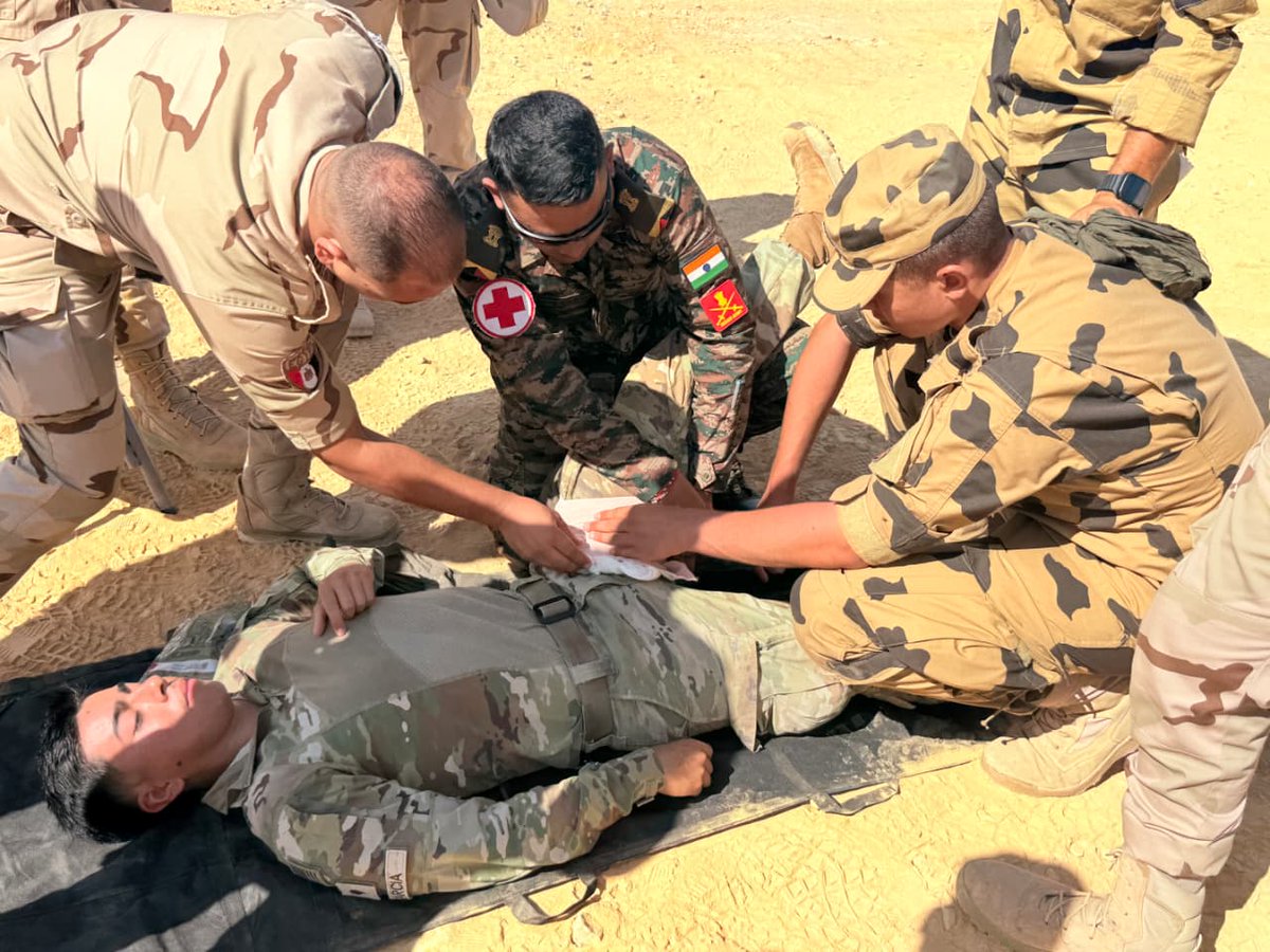 NewsIADN's tweet image. 🇮🇳🇪🇬 #IndianArmedForces conduct Joint Firing, Combat Medic and CBRN drills during #BrightStar2025 in #Egypt.