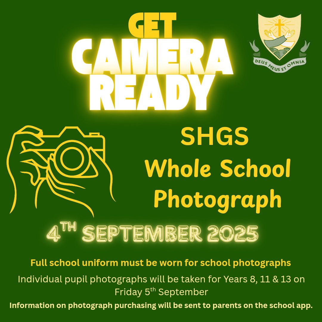 SHGS_Newry's tweet image. There will be a whole school photograph on Thursday 4th September, and individual photographs for years 8, 11 and 13 on Friday 5th September.  All students should be in full school uniform. Ordering details will follow. No vehicle access to the front of the school on Thursday.