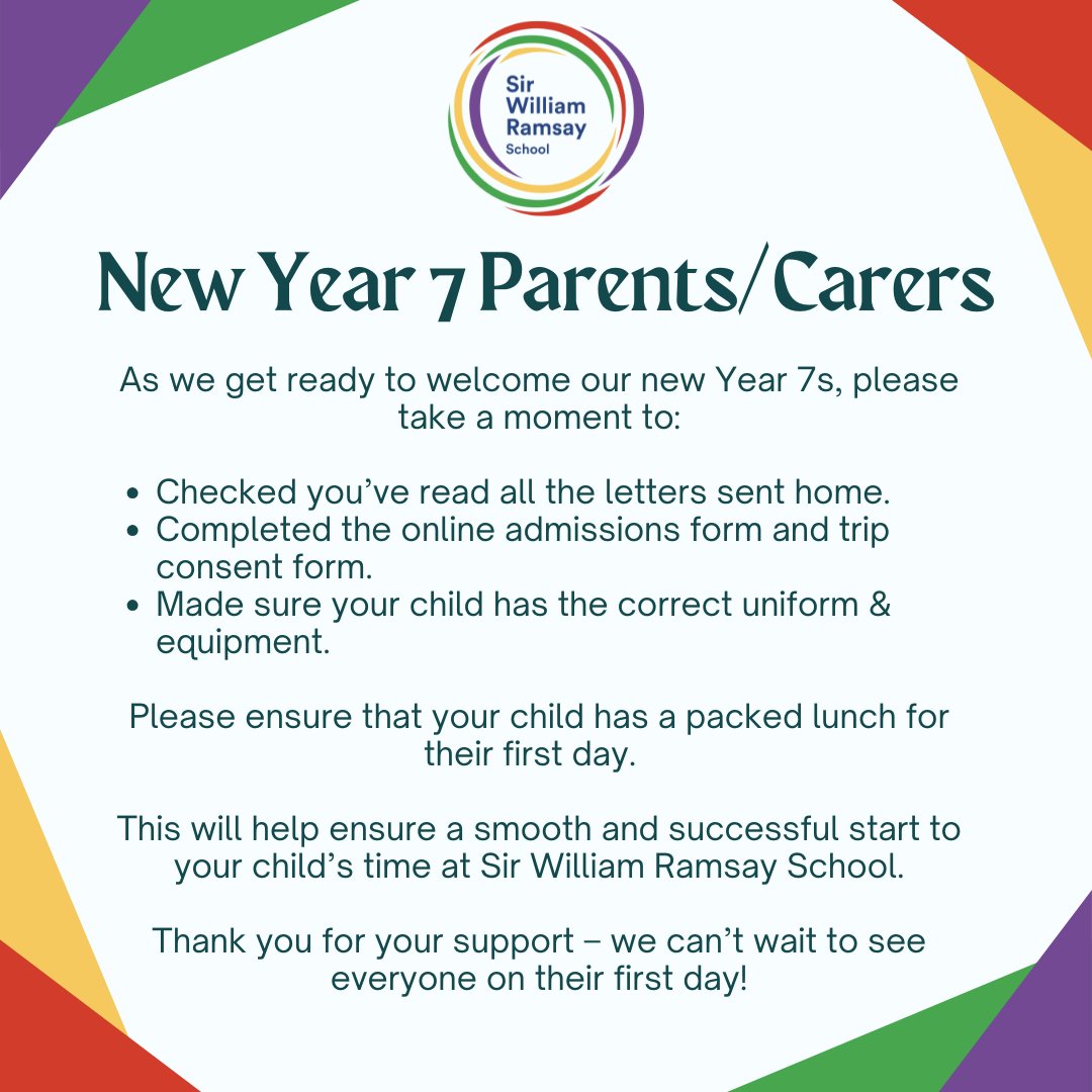 Friday is only a few days away, please check the following list to ensure you have everything ready.  We look forward to seeing you at 8.40am on the hardcourts! 
#NewYear7s #FirstDayAtSecondarySchool