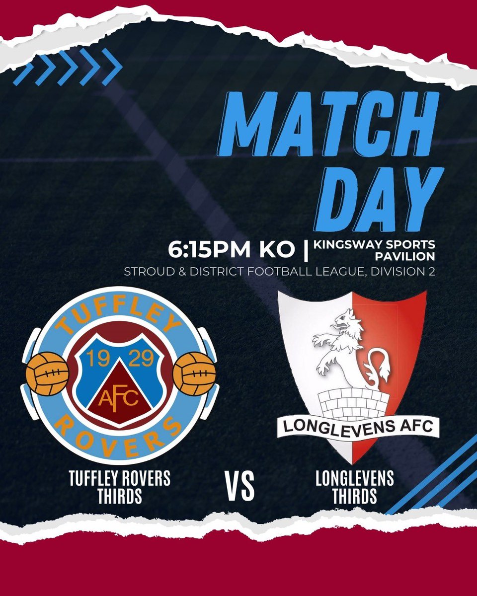 We have <a href="/Stroud_League/">Stroud & District Football League</a> football at Kingsway this evening, as <a href="/AshleyChamberl4/">Ashley Chamberlain</a>’s 3rds host their <a href="/longlevensafc/">Longlevens AFC</a> counterparts in a mini #ElGlosico at 6:15pm.

Get behind the lads if you can!

#uptherovers
