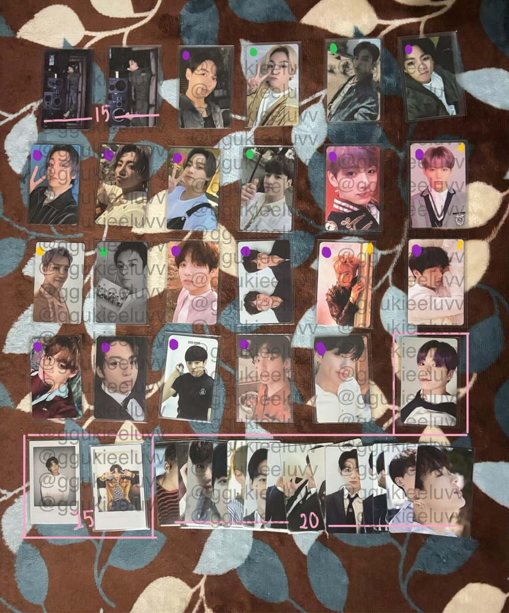 WTS WTS WTS || HELP RT !!
JUNGKOOK ALBUM PHOTOCARD / PC 
CONDITION 9-10 / 10

💚RM60 each 💜RM35 each 💛RM25 must tie w either one
price are NEGOTIABLE !!

excl postage only / buy more than 3 free postage 
wm - rm7 / em - rm 15
serious buyer only !!

#pasarBTSMY #pasarbts
