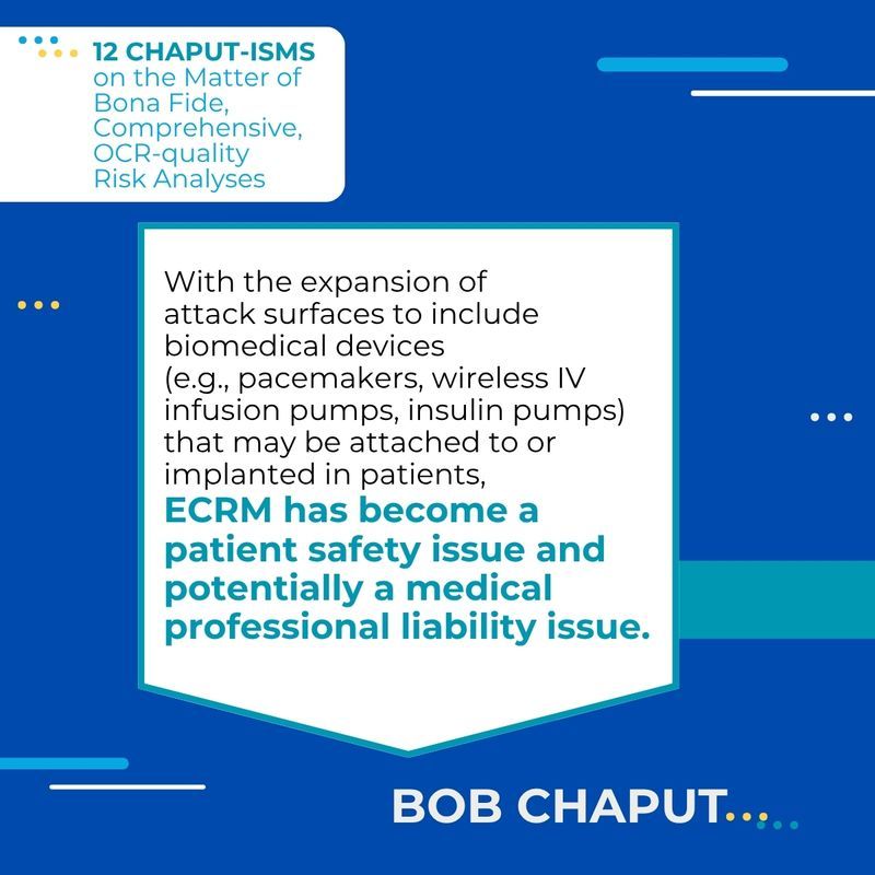 ChaputBob's tweet image. As healthcare tech grows, #cybersecurity is now patient safety.

Devices like pacemakers &amp;amp; insulin pumps expand attack surfaces, making #ECRM a frontline strategy. Every patch and protocol matters, protecting patients and reducing liability.