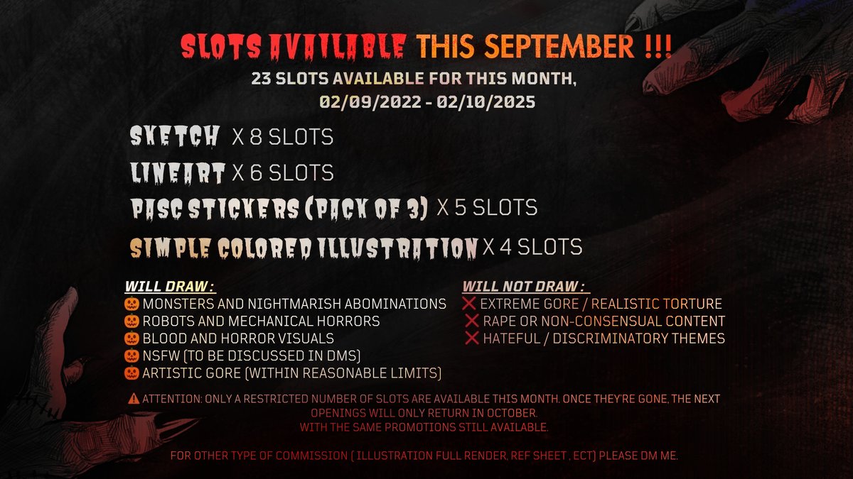 🎃​🍂- 𝙷𝙰𝙻𝙻𝙾𝚆𝙴𝙴𝙽𝚂 𝙲𝙾𝙼𝙼𝙸𝚂𝚂𝙸𝙾𝙽 -🍂🎃  

 ​💀​🖤​​𝚕𝚒𝚖𝚒𝚝𝚎𝚍 𝚜𝚙𝚘𝚘𝚔𝚒𝚎 𝚎𝚍𝚒𝚝𝚒𝚘𝚗🖤💀​

𝙹𝚘𝚒𝚗 𝚝𝚑𝚎 𝚌𝚒𝚛𝚌𝚕𝚎 𝚘𝚏 𝚝𝚑𝚎 𝚍𝚊𝚖𝚗𝚎𝚍 𝚊𝚗𝚍 𝚜𝚎𝚊𝚕 𝚢𝚘𝚞𝚛 𝚏𝚊𝚝𝚎 𝚠𝚒𝚝𝚑 𝚋𝚕𝚘𝚘𝚍 𝚊𝚗𝚍 𝚒𝚗𝚔 🩸🔪