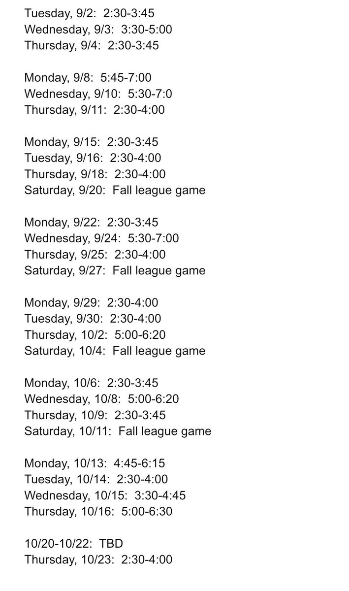 Terrance Badio (@terrancebad5) on Twitter photo Coaches here is my fall Schedule 📈‼️ Coaches here is my fall Schedule 📈‼️