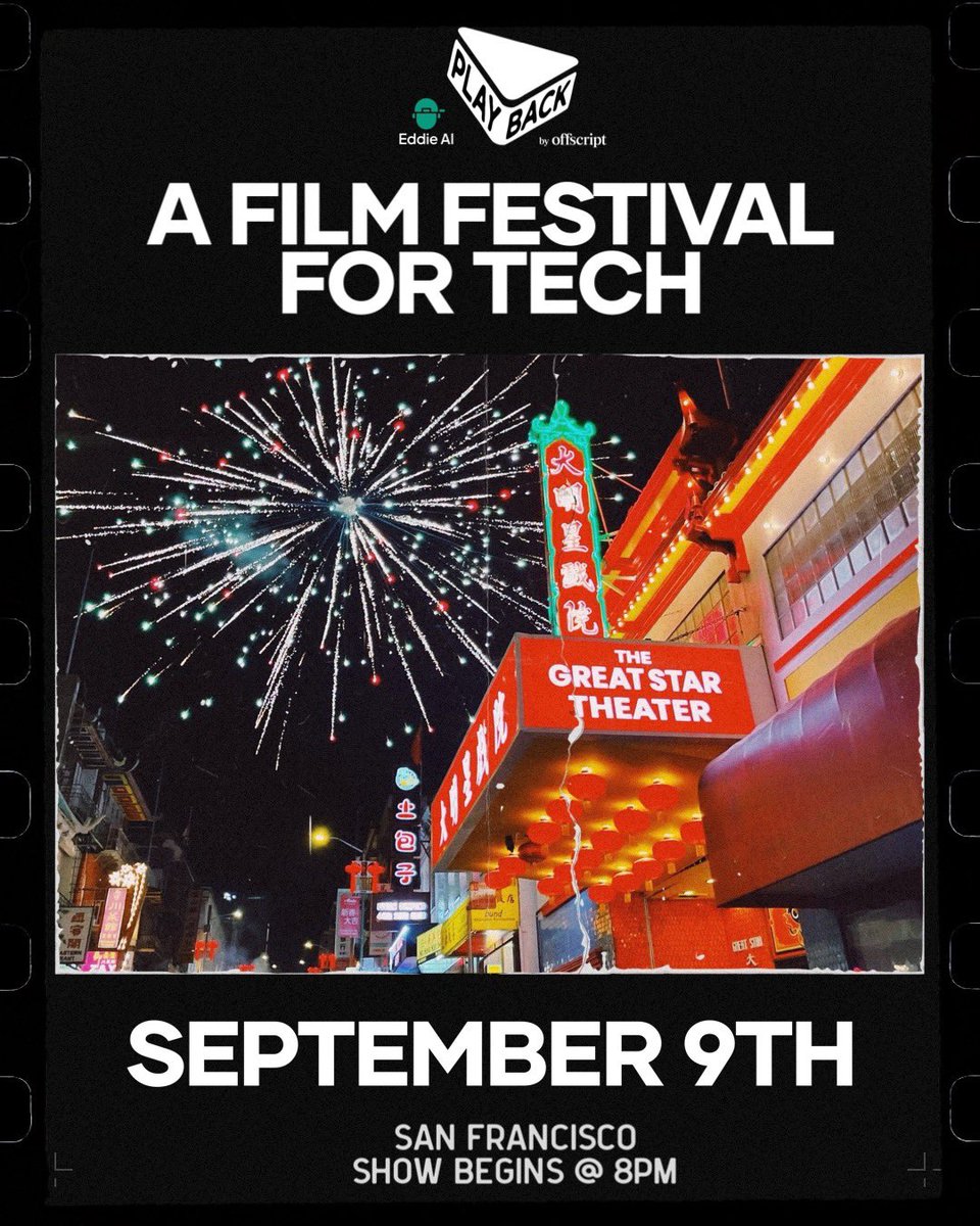 introducing Playback, a film festival for tech.

the nominees are in and the theater awaits. join us on 9/9 as we bring Old Hollywood to SF – complete with a red carpet and live jazz band. 

we’ll be screening the best in tech launch videos, crowning our winners live.

🔗 below