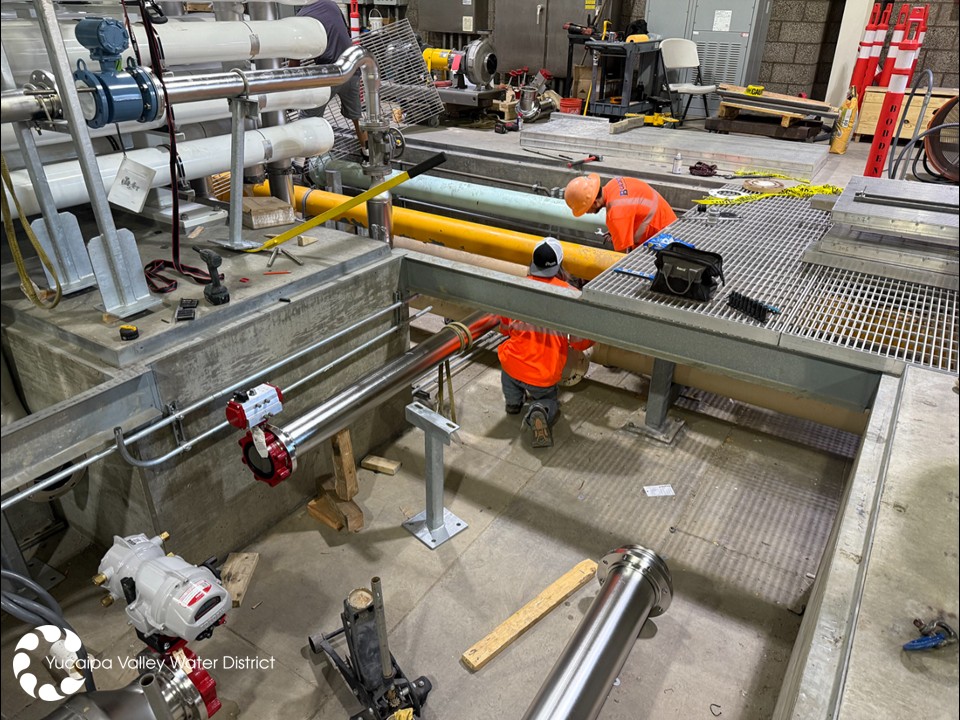 YVWD's tweet image. The Yucaipa Valley Water District opted to install stainless steel pipe at the Yucaipa Valley Regional Water Filtration Facility.  Stainless steel was selected because it is non-porous, does not harbor bacteria, and does not leach toxic substances, thereby ensuring finished water…