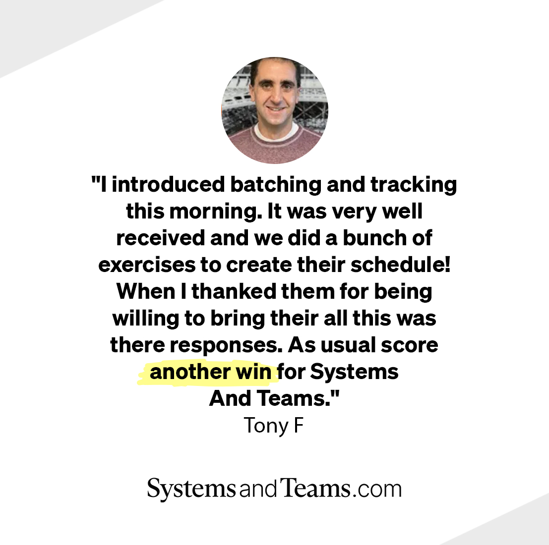 systemsandteams's tweet photo. Batching, tracking, and a team that’s all in.

When systems work, productivity soars. Small changes = massive wins. Ready to streamline and scale? 

https://t.co/VCsFFnQw2H 

#SystemizedSuccess https://t.co/5E5pNNSTGd