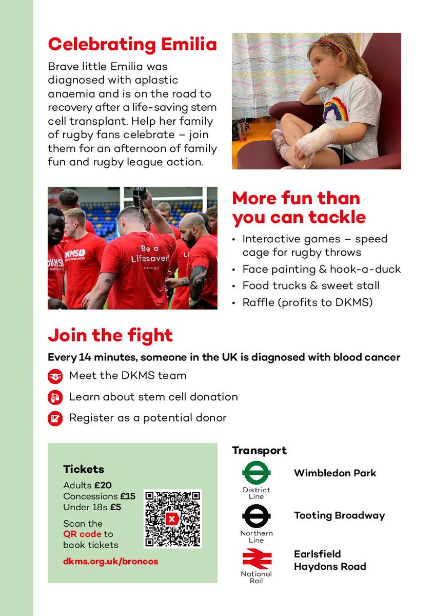 Join us on Saturday at the Cherry Red Records Stadium  for an unforgettable afternoon of <a href="/LondonBroncosRL/">London Broncos</a> vs Bradford Bulls action – and so much more!

✨ What’s on:
✅ Family fun zone – games, face painting, food trucks &amp; raffle
✅ Top rugby league clash: Broncos 🆚 Bulls
✅