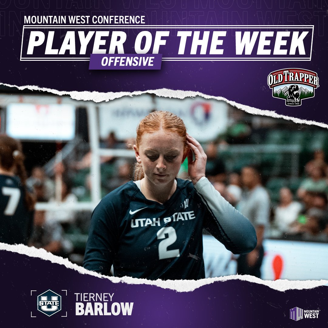 MountainWest's tweet image. 𝙊𝙛𝙛𝙚𝙣𝙨𝙞𝙫𝙚 𝙋𝙡𝙖𝙮𝙚𝙧 𝙤𝙛 𝙩𝙝𝙚 𝙒𝙚𝙚𝙠 ➡️ 𝙏𝙞𝙚𝙧𝙣𝙚𝙮 𝘽𝙖𝙧𝙡𝙤𝙬
 
Barlow is the Offensive Player of the Week because she averaged 3.15 kills per set and logged a .385 hitting percentage 👏  
 
#MWVB