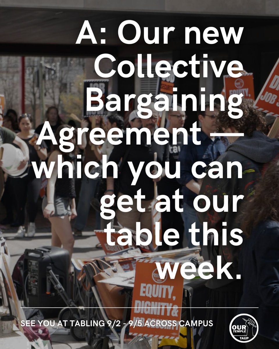 📣 Tabling continues this week every morning across campus! 
9/2 10:30 - 12:30 Wachman &amp; Annenberg
9/3 9:30 - 11:30 Wachman &amp; Annenberg
9/4 10:30 - 12:30 Beury &amp; Pharmacy/HSL
9/5 9:30 - 11:30 Beury &amp; 1800 N Broad