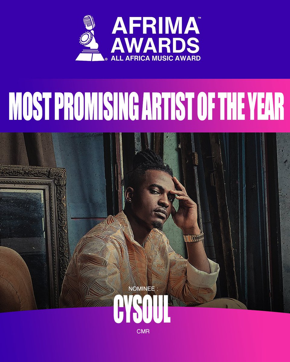 Nous sommes nominés pour la première fois aux AFRIMA 🔥  

Les votes débutent dès le 10 septembre sur le site officiel des AFRIMA. C'est Zambe la star 🙏🏾#VoteCysoulAfrima #AFRIMA2025