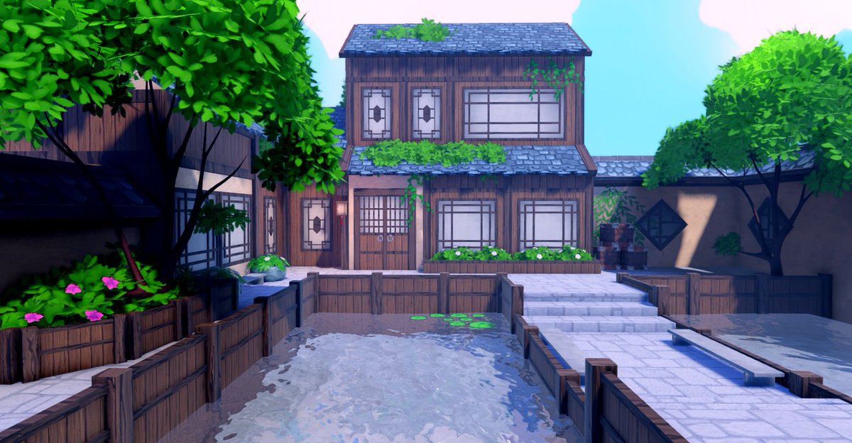 Satsmind's tweet image. Just finished this stylized Japanese house 🏯💧

#RobloxDev #robloxbuilding