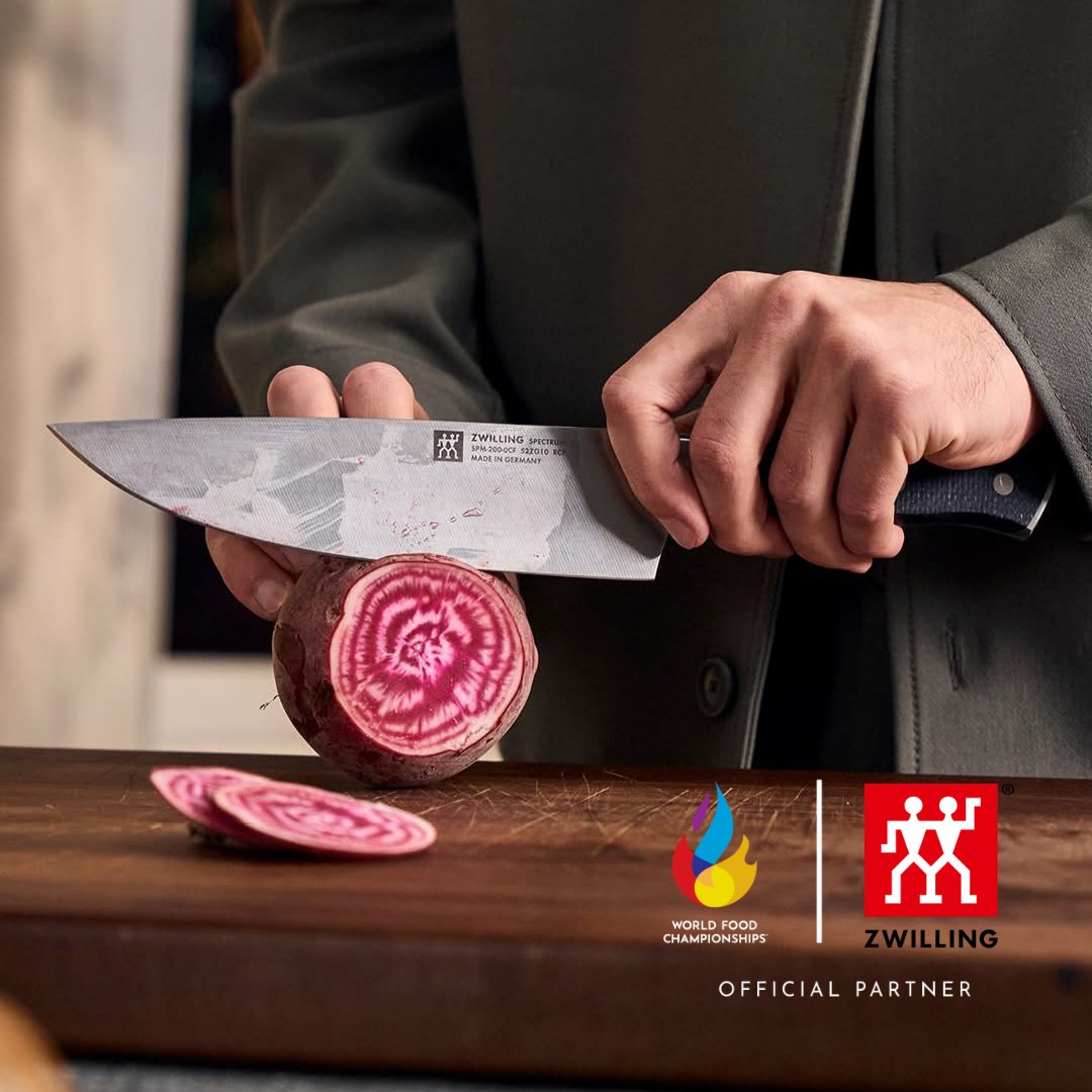 WorldFoodChamp's tweet image. 🔪 Join us in welcoming ZWILLING to the the global stage as the Official Knife &amp;amp; Cookware partner of #WFC2025. Their world-class blades will help our chefs bring championship-level dishes to life.

#FoodSport #CuttingEdge #Zwilling #KitchenArena