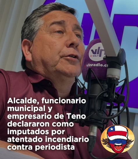 Y NO ERAN MAPUCHES : ALCALDE DE TENO Y RECONOCIDO EMPRESARIO SON INVESTIGADOS POR ATENTADOS INCENDIARIOS EN EL MAULE.!
Tres personas, incluido el alcalde de Teno, Wildo Richard Farías González, un funcionario municipal y un empresario, prestaron declaraciones voluntarias en