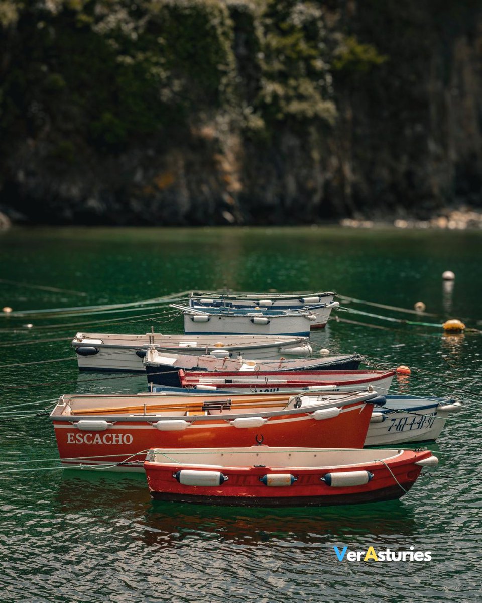 🛶Barques esperando pa dir a la mar nel puertu de Tapia