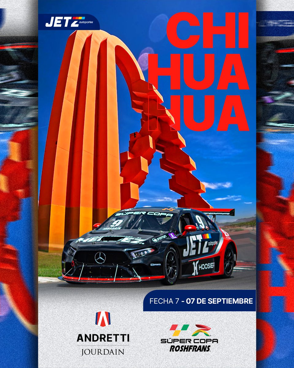 El "Estado Grande" nos espera ➡️➡️ Chihuahua es el destino

📍Autódromo Francisco Villa 📅7 de septiembre

#AndrettiJourdainAutosport #Motorsport #SuperCopaRoshfrans #JetzAutopartes <a href="/HoosierTireMex/">Hoosier Tire Mexico</a>