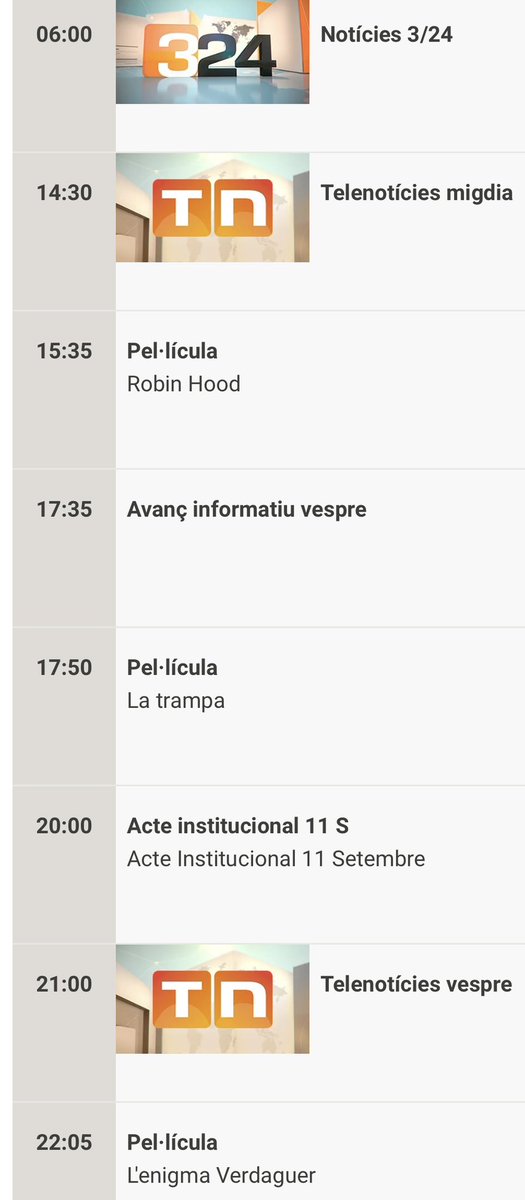 TV3 no emetrà la manifestació de la Diada de l’11-S per primera vegada en molts anys i apostarà per “Robin Hood” i “La trampa”