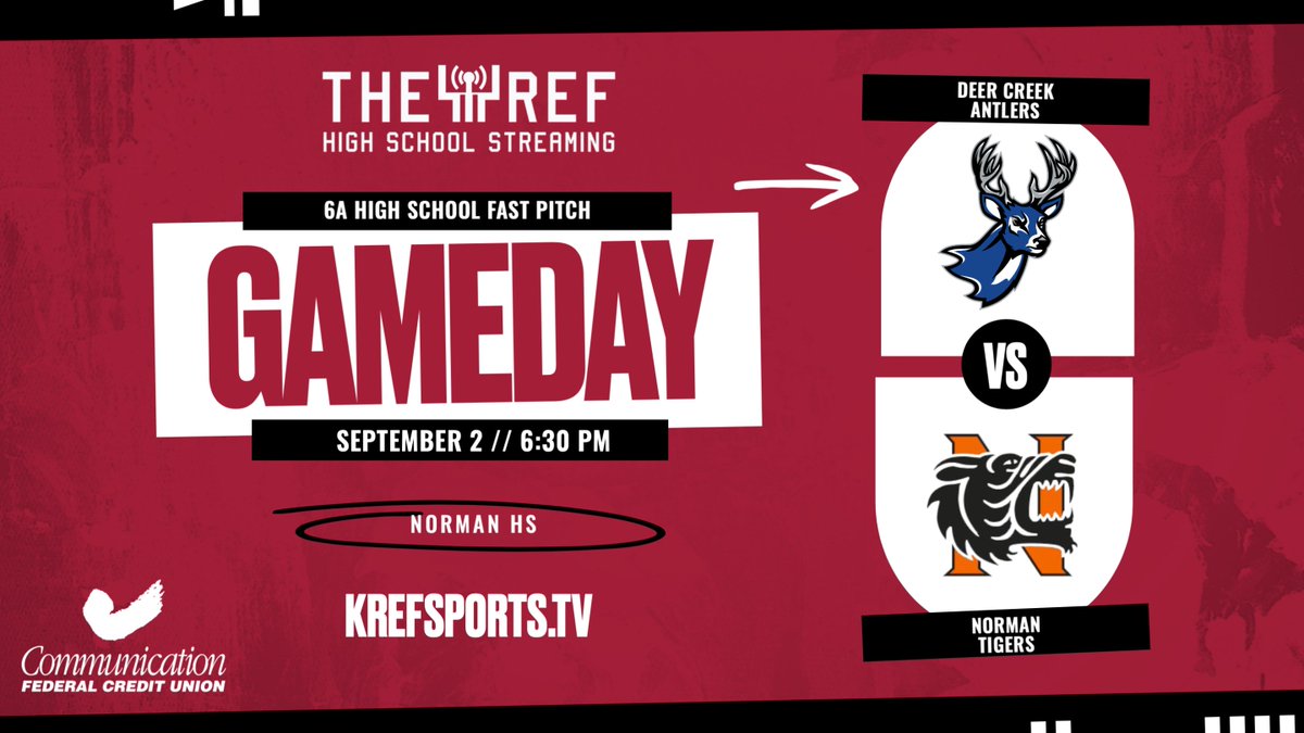KREFSportsTV (@krefsportstv) on Twitter photo 🥎 Deer Creek vs. Norman
📍 Norman High Softball Complex
⏰ 6:30 PM
📺 krefsports.tv
<a href="/AntlerAthletics/">Deer Creek Athletics</a> <a href="/NormanSoftball/">Norman High Softball</a> 🥎 Deer Creek vs. Norman
📍 Norman High Softball Complex
⏰ 6:30 PM
📺 krefsports.tv
<a href="/AntlerAthletics/">Deer Creek Athletics</a> <a href="/NormanSoftball/">Norman High Softball</a>