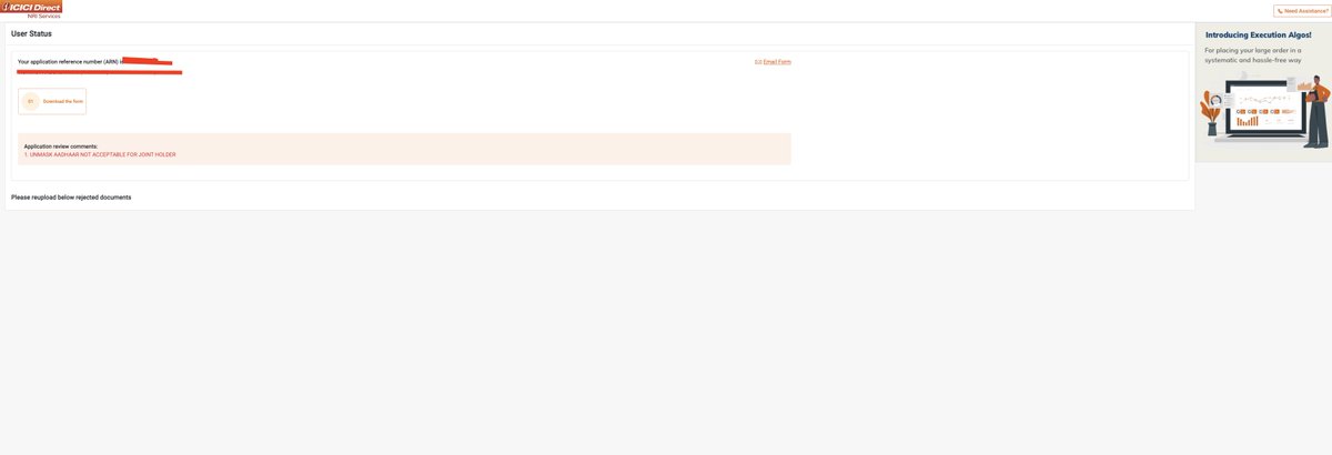VishwasPatil's tweet photo. @ICICIDirectcare @ICICI_Direct 

My experience trying to open a Demat account is nothing short of nightmarish. RM unresponsive. Unable to reupload the rejected document on the interface (screenshot). Customer care keeps telling they will call back in 24-48 hours and nobody calls. https://t.co/7mW3xFYKWQ